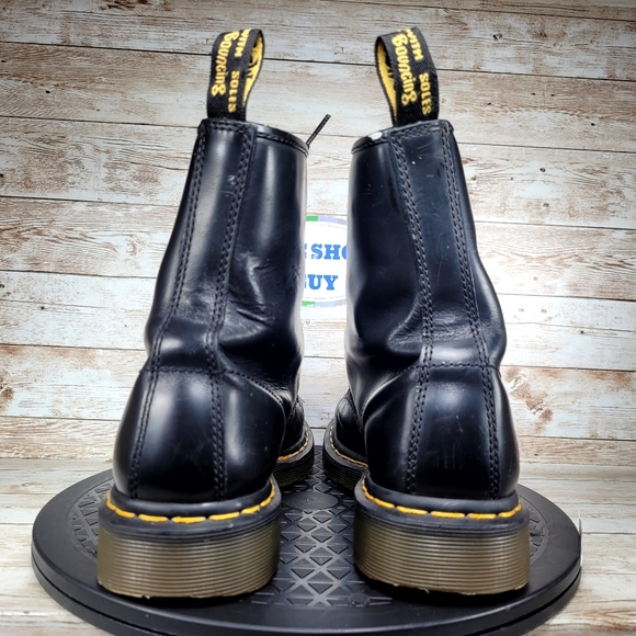 DR MARTENS 1460 WOMEN SIZE 9 BLACK SMOOTH LEATHER LACE UP BOOTS - Picture 5 of 10